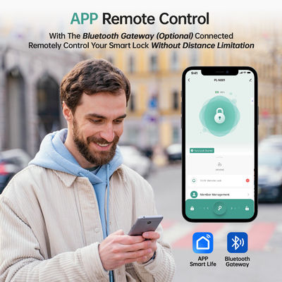 Алюминиевые двери со смарт-замком с Wi-Fi и управлением клавиатурой Tuya Keyless Entry