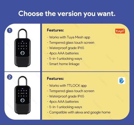 WiFi Key Lock Box Стенный монтаж наружного IP65 водонепроницаемый для деревянных дверей и подключения приложений