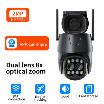 8X Zoom 8MP Wi-Fi Внешняя PTZ камера с двойным объективом Сигнализационный свет iCSee 4K беспроводная солнечная IP видеонаблюдение