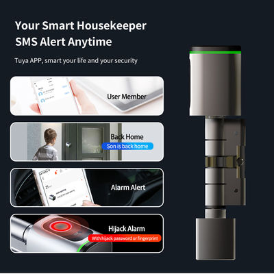 Tuya Smart TT Lock Цифровой биометрический отпечаток пальцев Замок двери цилиндр для безопасного доступа