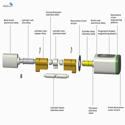 Отключите дверь с помощью IC-карты водонепроницаемой Tuya Smart Cylinder Lock Type-C питания