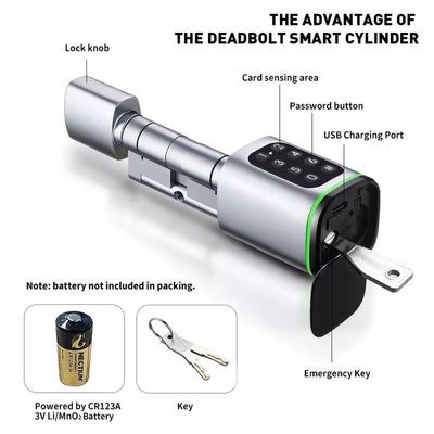 Толщина двери 35-45 мм Tuya App Unlock Smart Digital Electronic Cylindrical Door Lock (Умный цифровой электронный цилиндрический дверной замок)