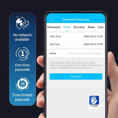 Полимат ТТ App Цилиндровый умный замок передней двери для деревянных дверей Код APP Способ разблокировки отпечатков пальцев