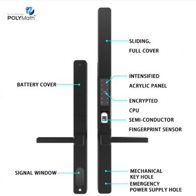 Сеть Blue Tooth Алюминиевая дверь Туя Водостойкий отпечаток пальцев Замок BLE WIFI Умный замок двери