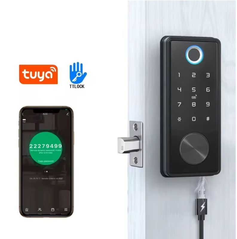 Цинковый сплав черный синий зуб умный замок для сети WIFI Tuya APP карта памяти