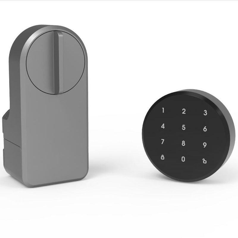 Внедрение серого Wifi Smart Gate Lock для хранилища памяти Tuya Wooden Doors