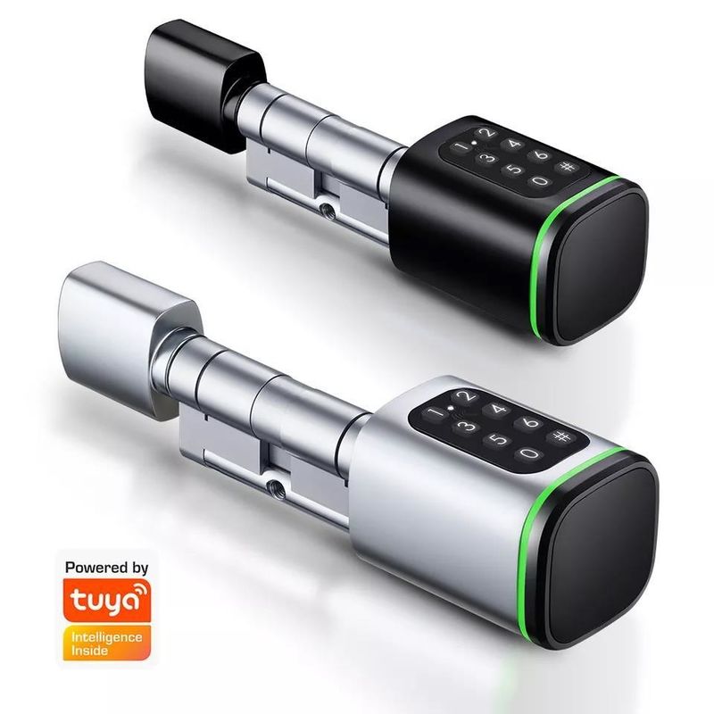 Толщина двери 35-45 мм Tuya App Unlock Smart Digital Electronic Cylindrical Door Lock (Умный цифровой электронный цилиндрический дверной замок)